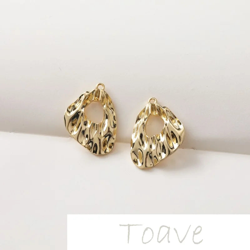 14K Gold-Plated Hollow Pendant for DIY Earrings