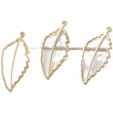 14K Gold-Plated Hollow Leaf Pendant Frame DIY Earring Material