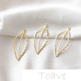 14K Gold-Plated Hollow Leaf Pendant Frame DIY Earring Material