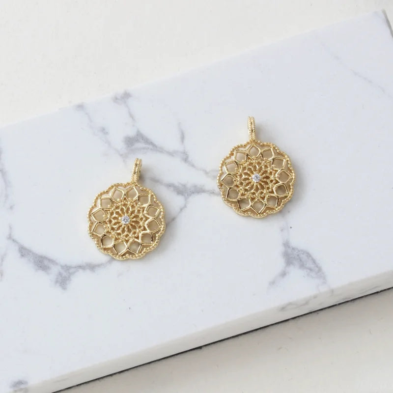 14K Gold-Plated Zircon Pendant DIY Accessory