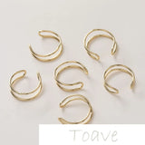 14K Gold-Plated Copper Hollow Smooth Ring DIY Material Accessory