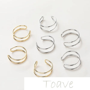 14K Gold-Plated Copper Hollow Smooth Ring DIY Material Accessory