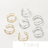 14K Gold-Plated Copper Hollow Smooth Ring DIY Material Accessory