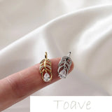 14K Gold-Plated Leaf Pendant with Zircon Inlay for Jewelry Making