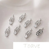 14K Gold-Plated Leaf Pendant with Zircon Inlay for Jewelry Making