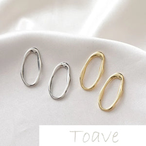 14K Gold-Plated Copper Irregular Oval Frame DIY Link Buckle