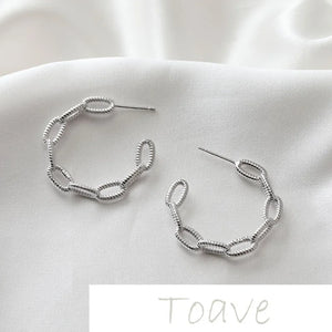 14K Gold-Plated Copper C-Shaped Earrings DIY Hand-Made Material Accessory