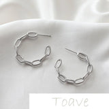 14K Gold-Plated Copper C-Shaped Earrings DIY Hand-Made Material Accessory