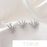 14K Gold-Plated Maple Leaf Stud Earrings DIY Hand-Made Accessories