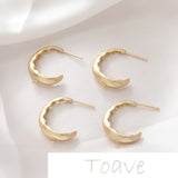 14K Gold-Plated Moon Half-Bend Earring DIY Material