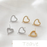 14K Gold-Plated Peach Heart Round Bead Earrings DIY Material