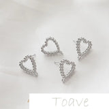 14K Gold-Plated Peach Heart Round Bead Earrings DIY Material