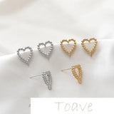 14K Gold-Plated Peach Heart Round Bead Earrings DIY Material
