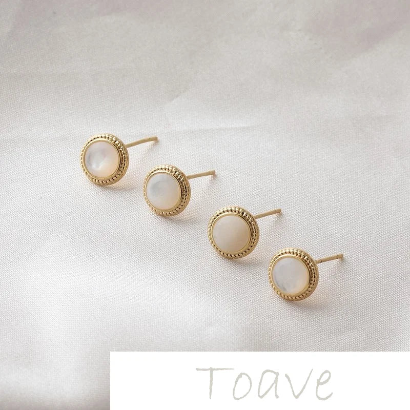 14K Gold-Plated Shell Earrings, DIY Hand-Made Material Accessories