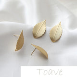 14K Gold-Plated Copper Forest Leaf Earrings DIY Hand-Made Material