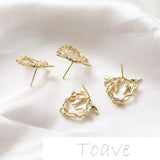 14K Gold-Plated Vintage Bird Earrings - Silver Needle DIY Jewelry Material