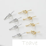 14K Gold-Plated Double Hanging Knotted Peach Heart DIY Earrings Material