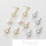 14K Gold-Plated Double Hanging Knotted Peach Heart DIY Earrings Material