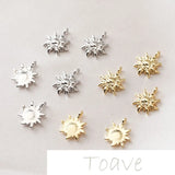 14K Gold-Plated Sun Pendant Earrings Line Material DIY Accessories
