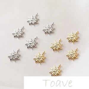 14K Gold-Plated Sun Pendant Earrings Line Material DIY Accessories