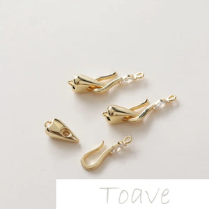 14K Plating Love O+T Buckle Link DIY Beaded Bracelet Necklace