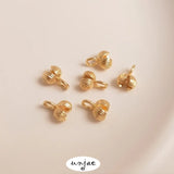 14K Bud-Shaped Bag Buckle for DIY Bracelet Necklace Jewelry