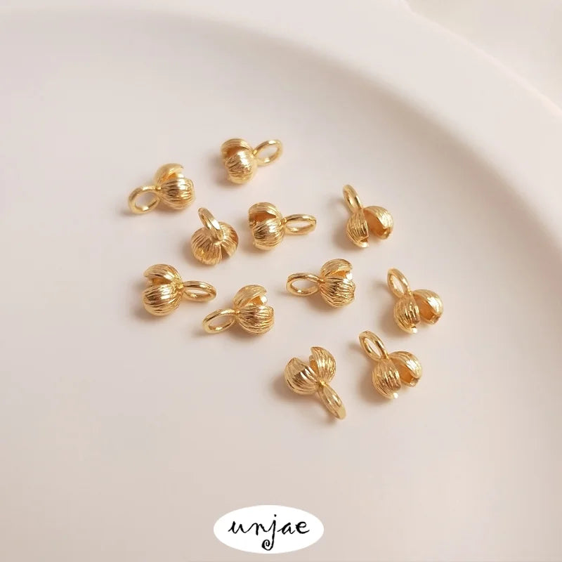 14K Bud-Shaped Bag Buckle for DIY Bracelet Necklace Jewelry