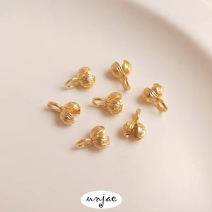 14K Bud-Shaped Bag Buckle for DIY Bracelet Necklace Jewelry