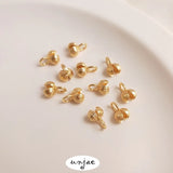 14K Bud-Shaped Bag Buckle for DIY Bracelet Necklace Jewelry