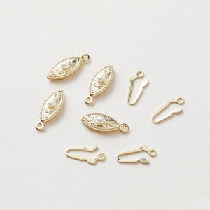 14K Retro Horse Eye Pearl DIY Necklace Bracelet Link Buckle