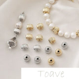 14K Cylinder Pleated Bead Partition DIY Jewelry Base Material