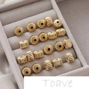 14K Cylinder Pleated Bead Partition DIY Jewelry Base Material