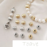 14K Cylinder Pleated Bead Partition DIY Jewelry Base Material