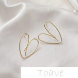 14K Matte Peach Heart Earrings DIY Love Accessories