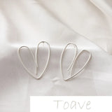 14K Matte Peach Heart Earrings DIY Love Accessories
