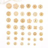 14K Pack Hollowed Flower Receptions DIY String Septum Flower Cap Beaded Material