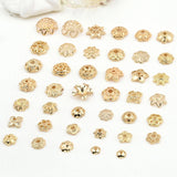 14K Pack Hollowed Flower Receptions DIY String Septum Flower Cap Beaded Material