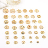 14K Pack Hollowed Flower Receptions DIY String Septum Flower Cap Beaded Material