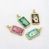 Vintage Palm Drip Oil Pendant DIY Chain Jewelry Materials