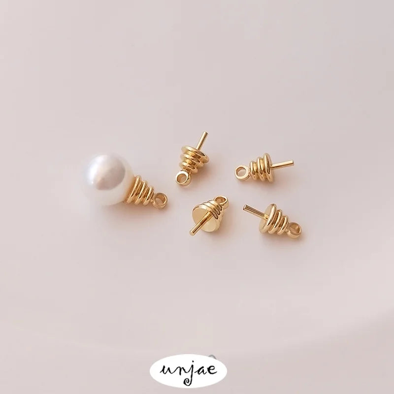 14K Pearl Support Sheep Eye Nail Bead Cap DIY Pendant Accessories