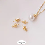 14K Pearl Support Sheep Eye Nail Bead Cap DIY Pendant Accessories