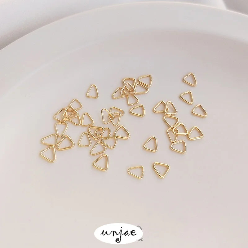 14K Color-Preserving Triangle Clip Buckle Ring DIY Jewelry