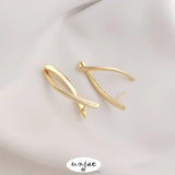 14K Color-Preserving Twist Earrings Fish-Shaped Ear Buckles DIY Jewelry