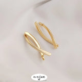 14K Color-Preserving Twist Earrings Fish-Shaped Ear Buckles DIY Jewelry