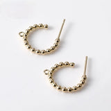 14K Copper Plated C-Type Doudou Earrings DIY Accessories