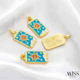 14K Sun Eye Oil Drip Pendant DIY Accessories Chain Jewelry