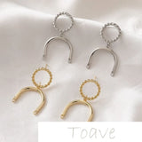 14K Arched Hemp Wreath Earrings DIY Beaded Accessory 2PCS