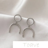 14K Arched Hemp Wreath Earrings DIY Beaded Accessory 2PCS