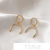 14K Arched Hemp Wreath Earrings DIY Beaded Accessory 2PCS