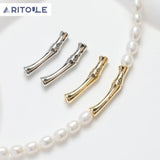 14K Plated Chinese Long Bamboo DIY Beaded Necklace Bracelet Material